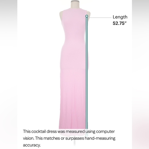 Skims Soft Lounge Ribbed Sleeveless Maxi Dress Pink Medium NWT - Picture 9 of 10
